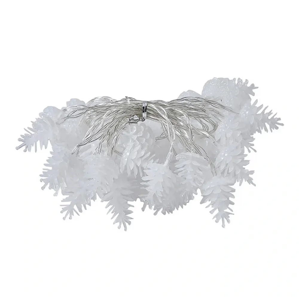 Pinecone String Lights 16FT 40 LED Clear Pine Cone String Lights Battery Powered